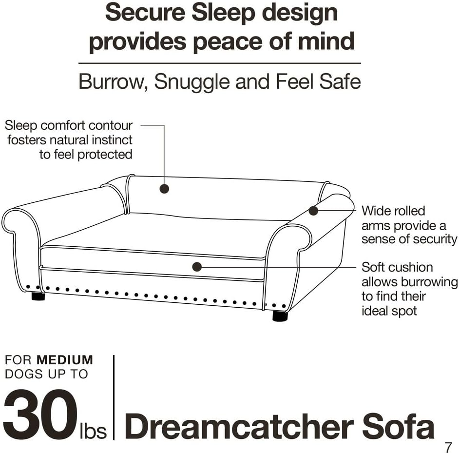 Enchanted Home Pet Dreamcatcher Dog Sofa, 32.5 by 21 by 12-Inch, Caramel : Pet Supplies