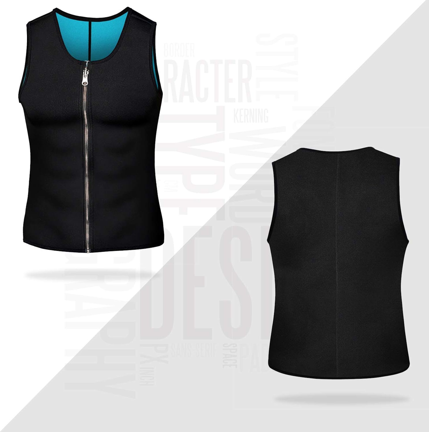 NonEcho Men Sauna Sweat Vest Weight Loss Waist Trainer Vest Neoprene Tank Top Shapewear Slimming Shirt Workout Suit: Clothing
