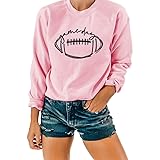 NEXLOMOS Women Crewneck Long Sleeve Football Game