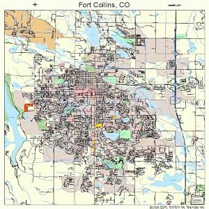 Amazon.com: Large Street &amp; Road Map of Fort Collins, Colorado CO ...