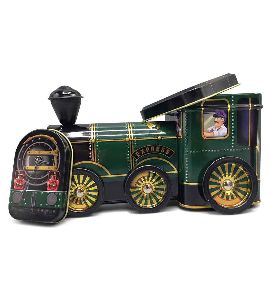your castle Express Train Shaped Tin for Biscuits Chocolate Chocolates Storage Volume 400ml Dimensions: 18 x 9.5 x 7 cm — image 1