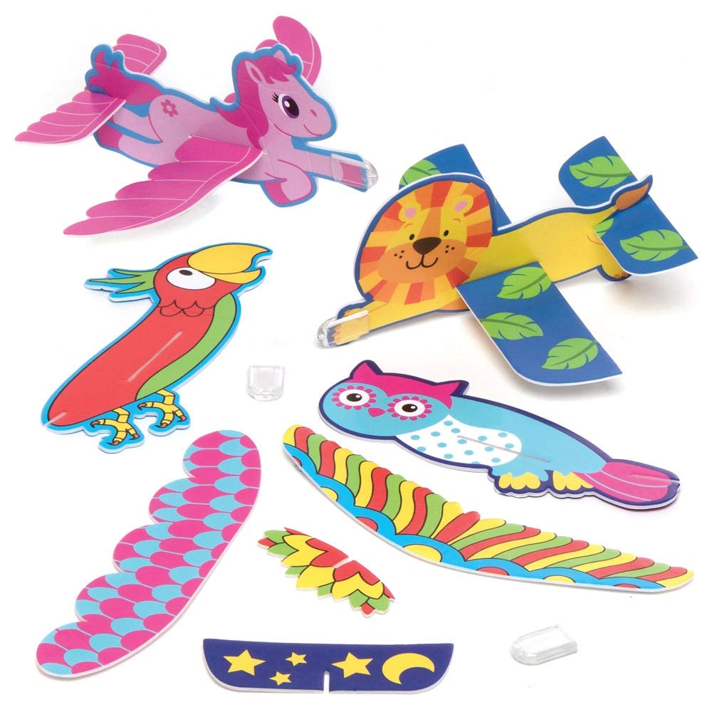 Baker Ross AT910 Flying Gliders Bumper Assortment - Pack of 12, For Kids Party Bags and Small Toys for Children
