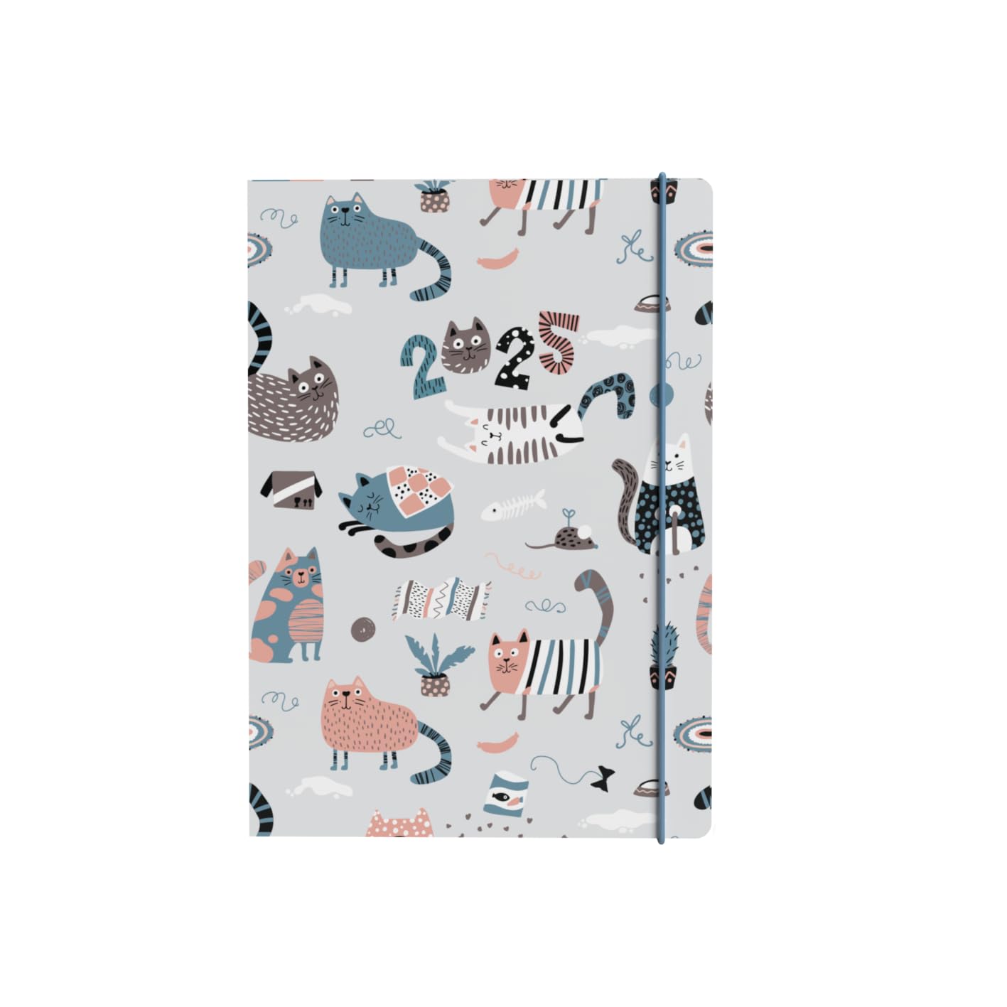 Collins Maru 2025 Planner - A5 Week To View Cut Flush Diary - Cats - (MR153.CT-25) - Weekly Planner with Cute Animal Design