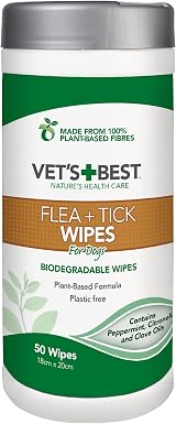 Vet's Best Flea & Tick Wipes for Dogs 50 Wipes Natural Formula view 1