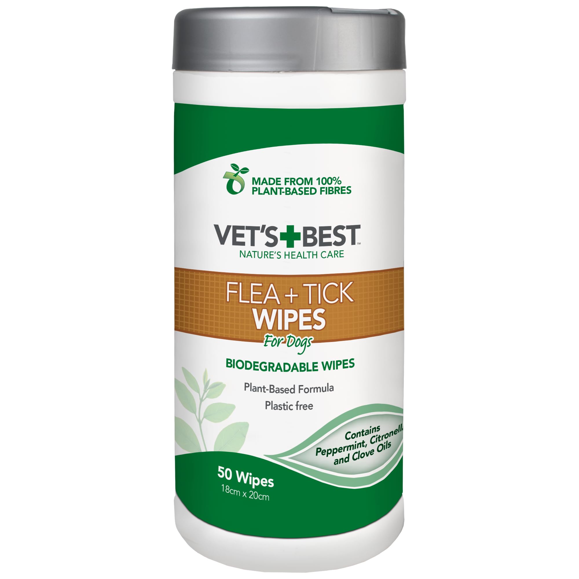 Vet's Best Flea and Tick Wipes for Dogs, Targeted Flea & Tick Application, Multi-Purpose Flea Treatment for Dogs - 50 Wipes