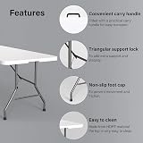 Vivo Technologies 6ft Folding Table Indoor Outdoor Plastic Picnic White view 8