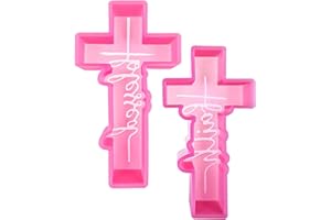 (300 Design Optional) MUBYOK M520 2 PCS Cross Set Silicone Freshie Mold for Baking Aroma Beads Car Freshie Supplies