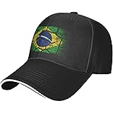 Topnuguri Brazil Brazilian Flag Hat for Women Men Adjustable Baseball Caps Black