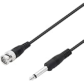 YACSEJAO BNC to 6.35mm TS Adapter Cable 2M/6.6FT 1/4" Mono Plug to BNC BNC Plug Bidirection Connector Cable for CCTV DVR Came