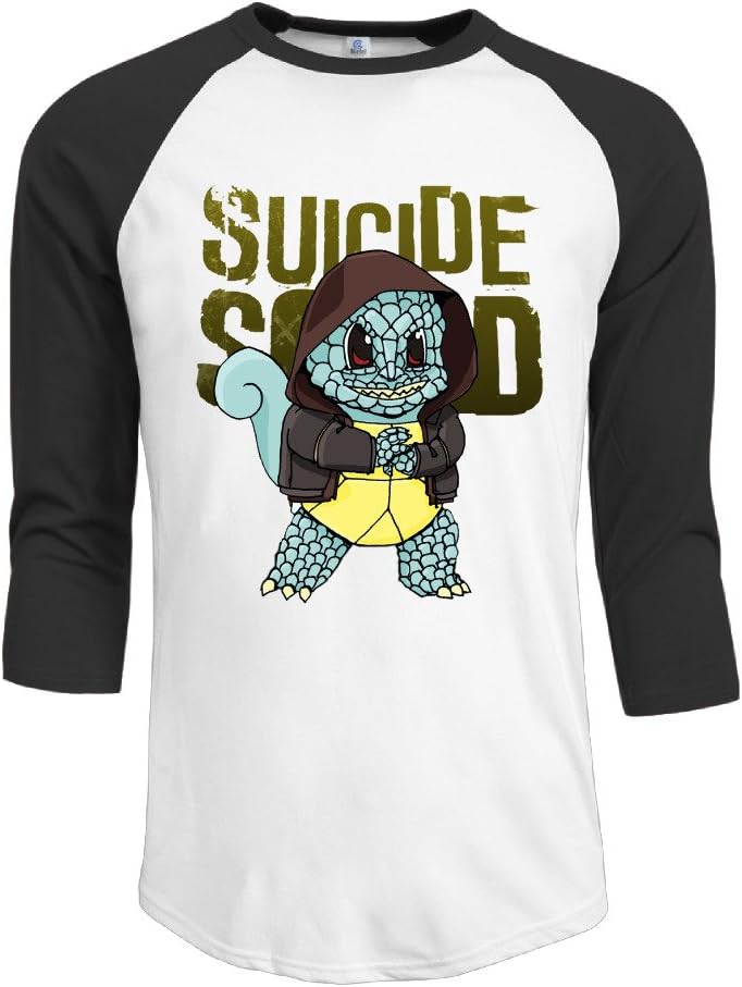 Suicide Squad 3/4 Sleeve Male Sport T Shirt with Pokemon