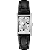 Caravelle by Bulova Ladies' Dress 3-Hand Quartz Watch, Rectangle Case, Roman Numeral, Curved Mineral