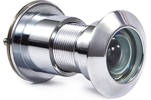 Guangstar Safety Security One Way Front Door Viewer with 220 Degree Angle, Heavy Duty Peephole Made by Brass with Privacy Cover, Chrome, Pack of 1