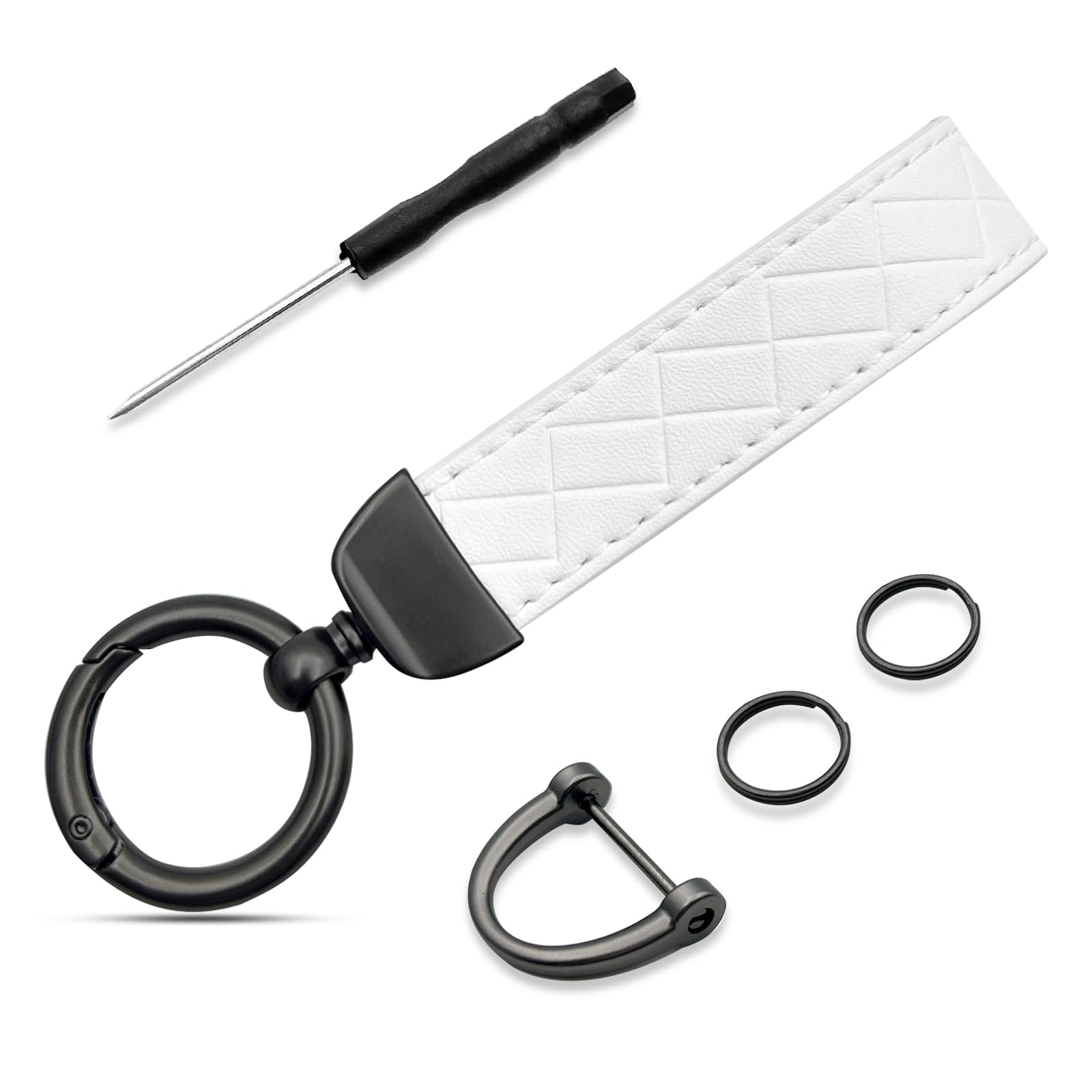 NTNEV Car Genuine Leather Keychain, Universal Key