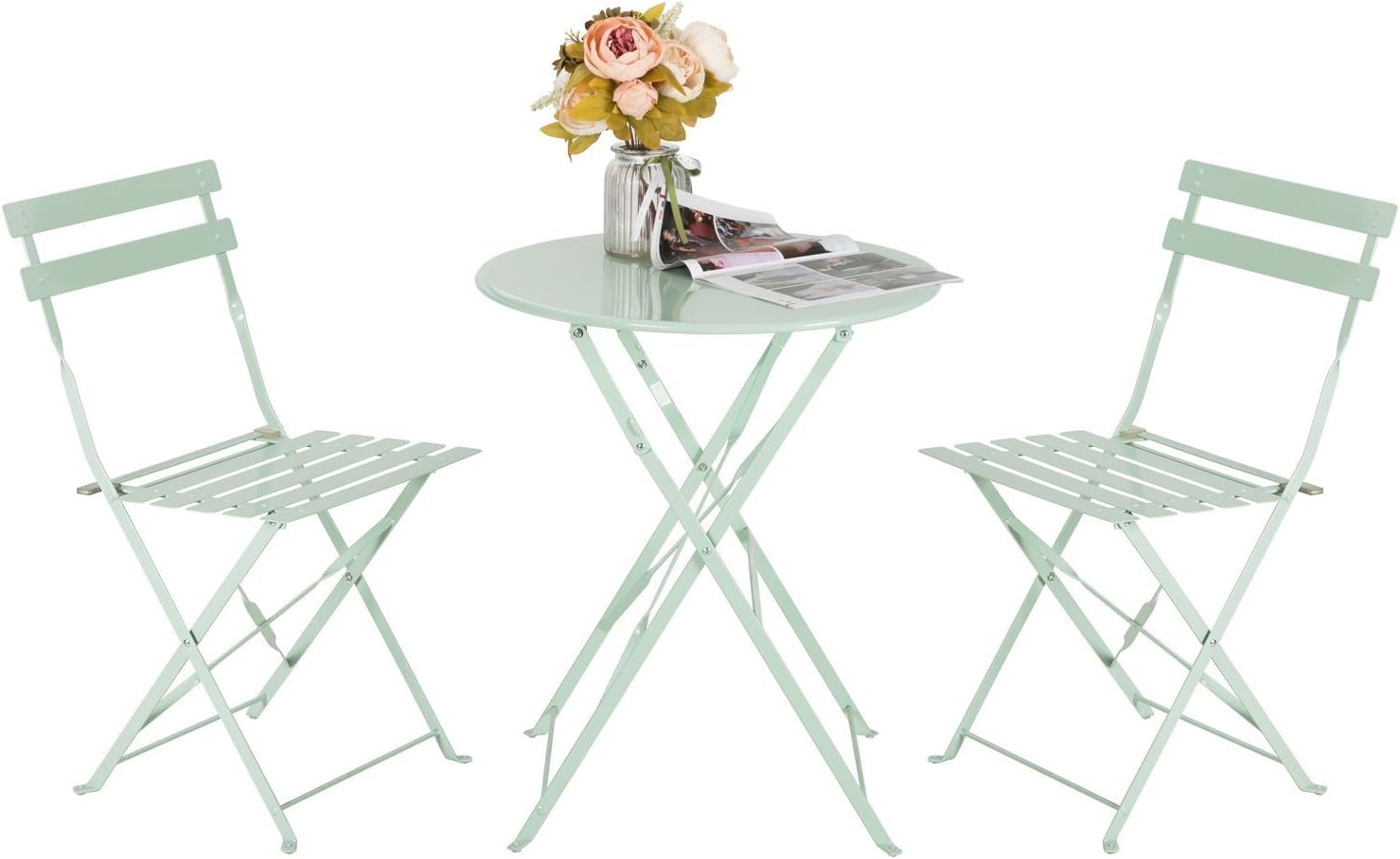 HollyHOME - Juego de Muebles de balcón Plegables de Acero para ...
