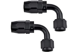 EVIL ENERGY 6AN Hose End Fitting 90 Degree Swivel for CPE Braided Hose Black 2PCS