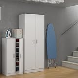 Vita 2 Door Broom Cupboard Kitchen Utility Room Modular Cleaning Cabinet White view 4
