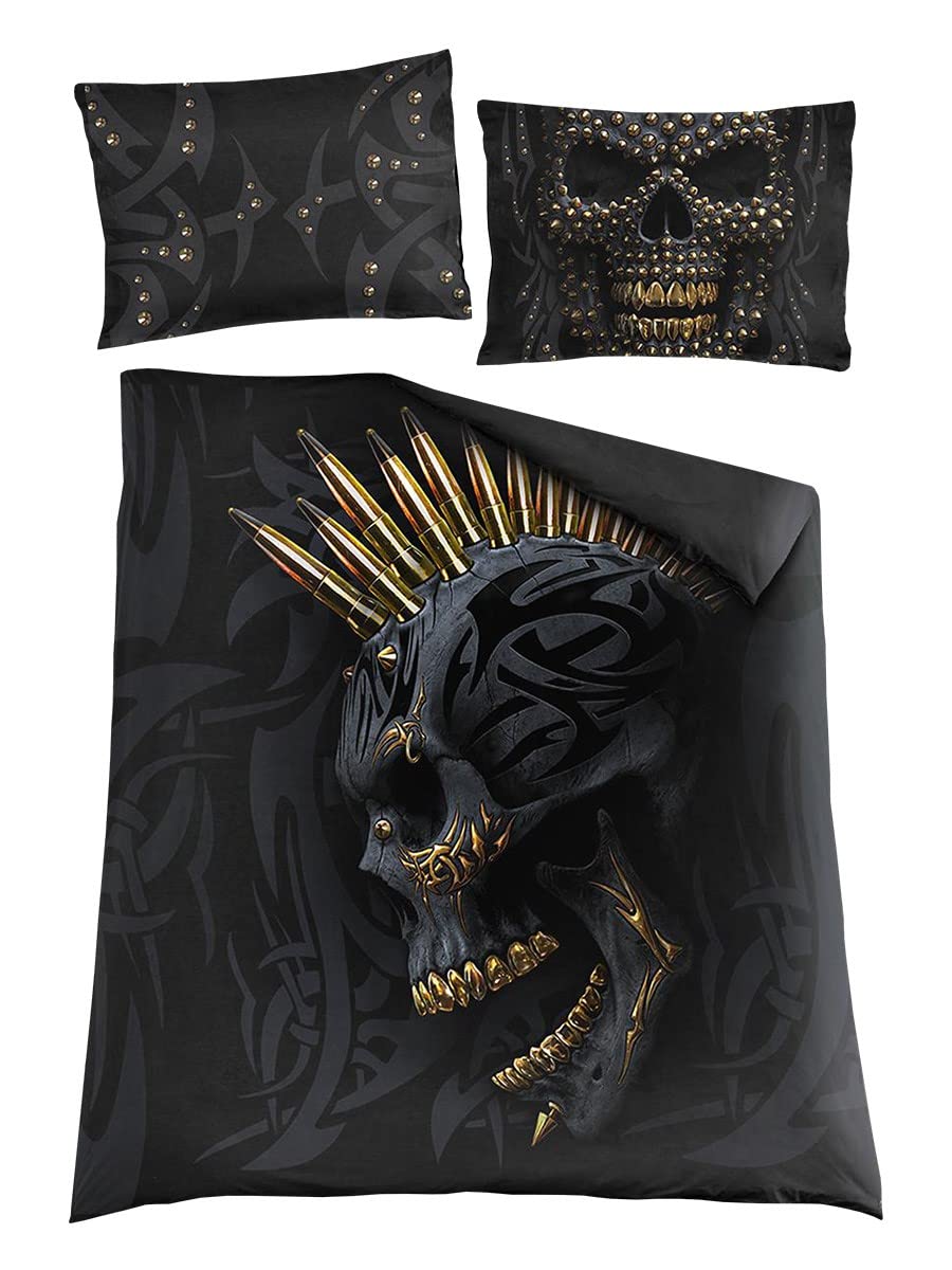 Spiral - Black Gold - Double Duvet Cover + UK And EU Pillow case - L