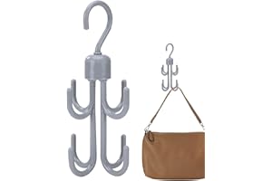 Closet Belt Holder | Heavy Duty 360 Degree Rotating 4 Claw Rack - Hoodies Organizer - Wall Coat Hat Scarf Towel Bag Bathroom 