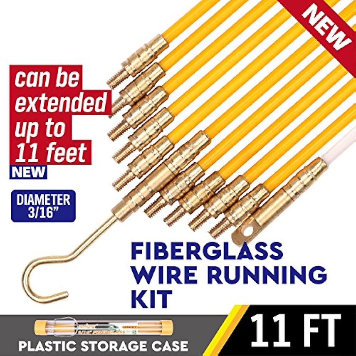 Fiberglass Wire Running Kit Threaded Brass Connectors Electrical Fish