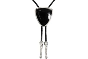 LAXPICOL Vintage Western Cowboy Black Stone Bolo Tie For Men