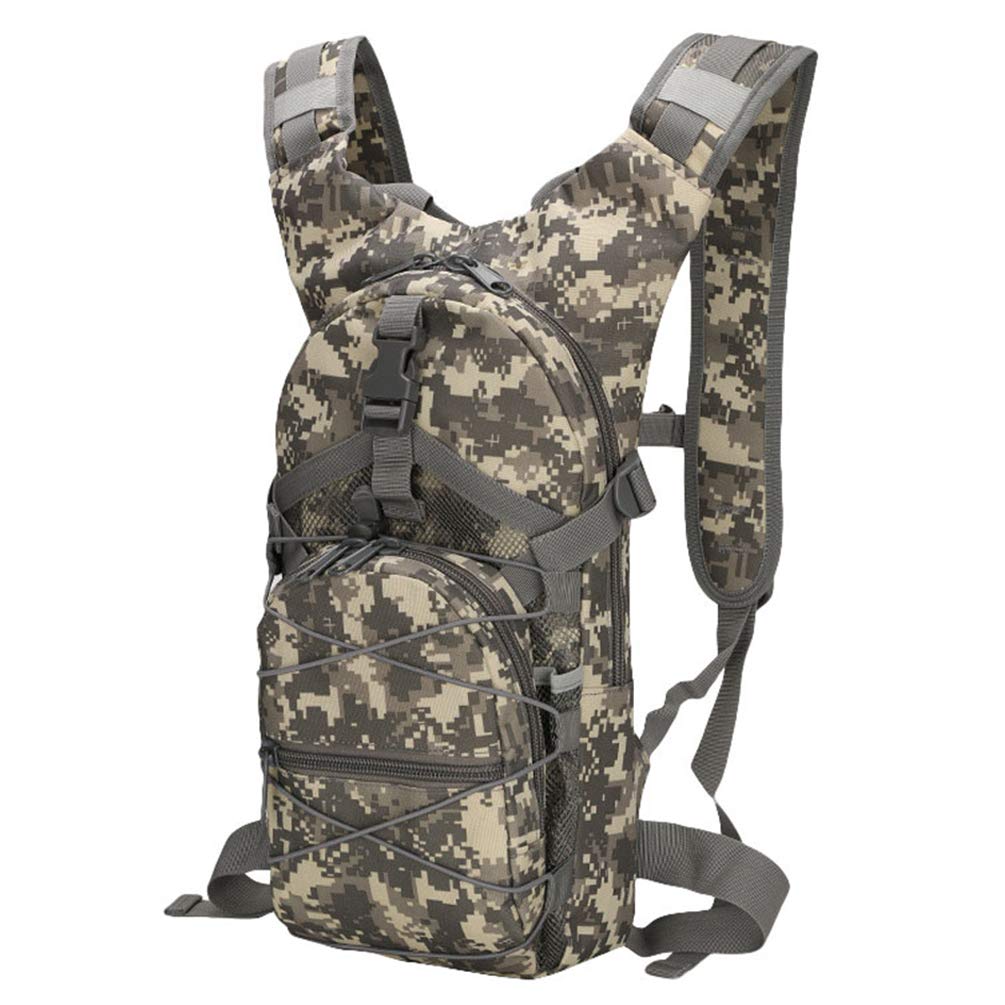 Kaiyei Military Bicycle Backpack 15L Camouflage Casual Multi-Pocket Durable Waterproof Travel Tactical Climbing Trekking Hiking Sports Small Backpack Bag Army Day Pack ACU Digital