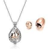 PESOENTH Ashes necklace for women Cremation Jewelry for Ashes Urn Memorial Hollow Flower Butterfly Teardrop Locket Necklace Ashes Holder Keepsake Cremation Jewelry for Women Loved one Gifts,w/Funnel Kit