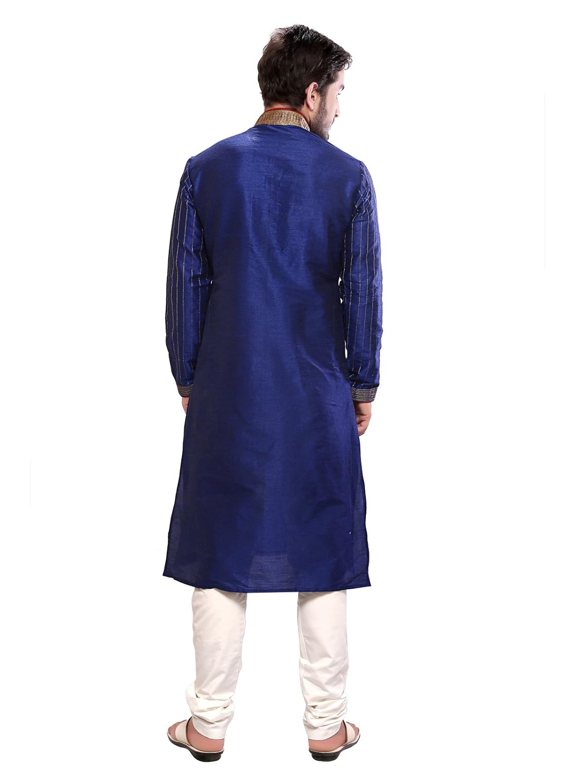 a.b.c. garments blue silk kurta and pyjama set for men