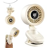 TRILINK Clip on Fan, Small USB Desk Fan with Rechargeable Battery, Oscillation, Timer, Stepless Speed & Ultra Quiet, Mini Portable Table Fan for Home, Desktop, Bedroom, Bed, Office, Travel, & Camping