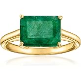Ross-Simons 2.70 Carat Emerald East-West Ring in 18kt Gold Over Sterling