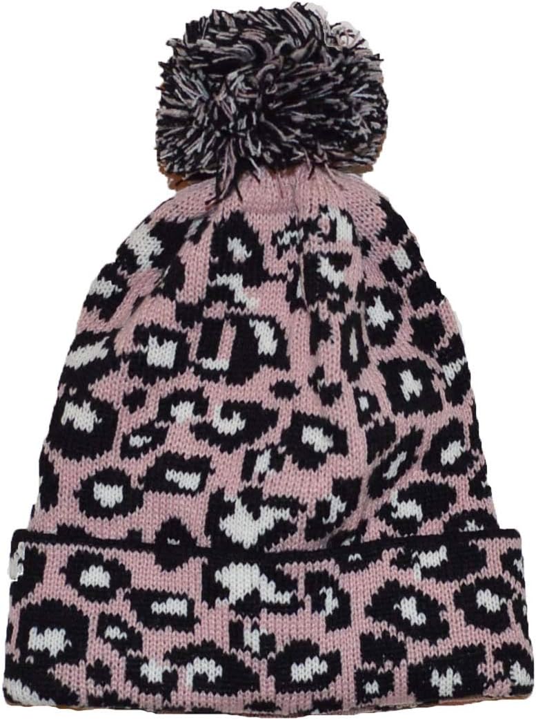 leopard print bobble hat