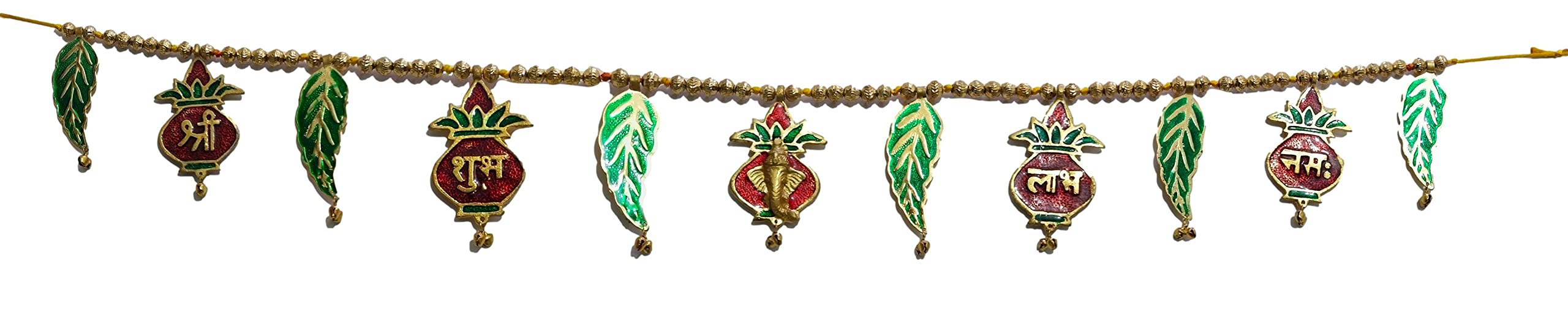 athizay Toran hanging Metal for Door Decor shubh labh Bandhanwar Festive Season Puja | Havan | Housewarming Door Hangings Toran for Entrance Gate Decoration (Red, Green, Golden)