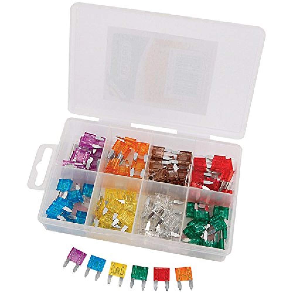 Draper 24311 Mini Automotive Plug-In Fuse Assortment, 15.1cm x 9cm x 2.9cm, 100 Pcs