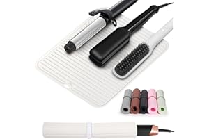 Quccefods Heat Resistant Mat Large Silicone Hot Hair Tools Mat for Curling Irons Flat Iron Hair Straightener Vanity Mat Portable Hair Styling Tools Hot Pad 14.2"*11"