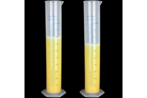 HNBUN 2Pack 1000ml Plastic Graduated Cylinder, 2-Sided Marking Lab Cylinders Clear Science Measuring Cylinder, Test Tube Flask for Home and School Science, Pour Spout