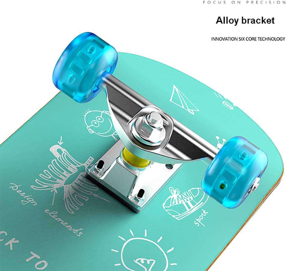 Skateboard Completo In Acero Per Principianti, Doppio Kick Concavo, Carrelli In Alluminio E Ruote ABEC-9, Portata 150kg, Per Bambini E Adulti
