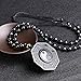MOHICO Black Obsidian Pendant Necklace, Tai Chi Obsidian Amulet Chain Yin Yang Pendant Necklace, Engraving Crystal Natural Black Obsidian Stones Gossip Pendant Extend Bead Chain for Men or Women