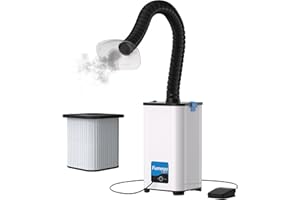 FUMEGO Solder Fume Extractor, 130W Power & 153 CFM(260m³/h), Fume Extractor with Pedal Switch and 3-in-1 Filter, Low-Noise Fume Extractor for Laser Cutter, Soldering, 3D Printing, XF250III