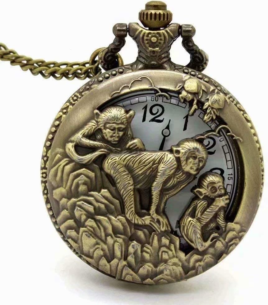 SUNXIN Necklace Pocket Watch - Vintage Steampunk Necklace Quartz Pendant Pocket Watch Gift