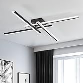 AIRYPHANT Modern Led Chandelier 4-Lights Semi-Flush Mount Ceiling Lighting Fixture 35.4&rdquo; Dimmable Remote Control Ceiling Light for Living Room Bedroom Kitchen Foyer 40W