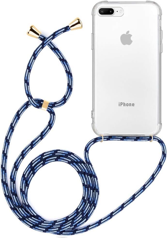 CAROKI Crossbody Case for Apple iPhone7 Plus,for iPhone 8 Plus,Necklace Mobile Phone Cover with Cord Strap,Clear Transparent TPU Soft iPhone7 Plus/8 Plus Cover Holder with Neck Cord Lanyard Strap