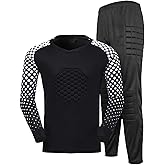 KKmeter Kids Boys Goalkeeper Padded Jersey and Pants Outfit Soccer Goalie Football T-Shirt Training Uniform
