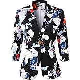 Beninos Womens Blazers 3/4 Sleeve Lightweight Office Work Blazer Jacket