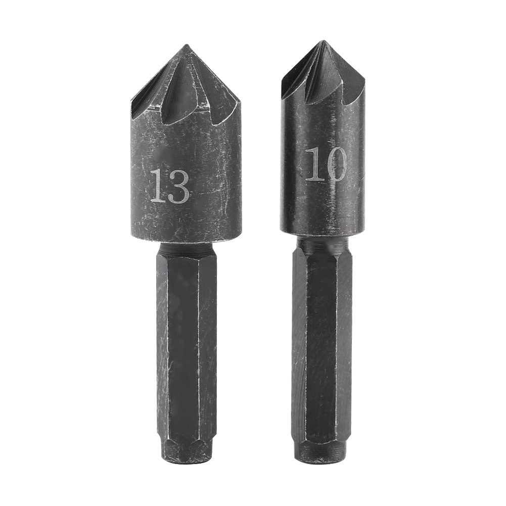 Chamfer Bit 1/4" Hex Shank Countersink Cutter Bits Thin Plastic for Wood Plate