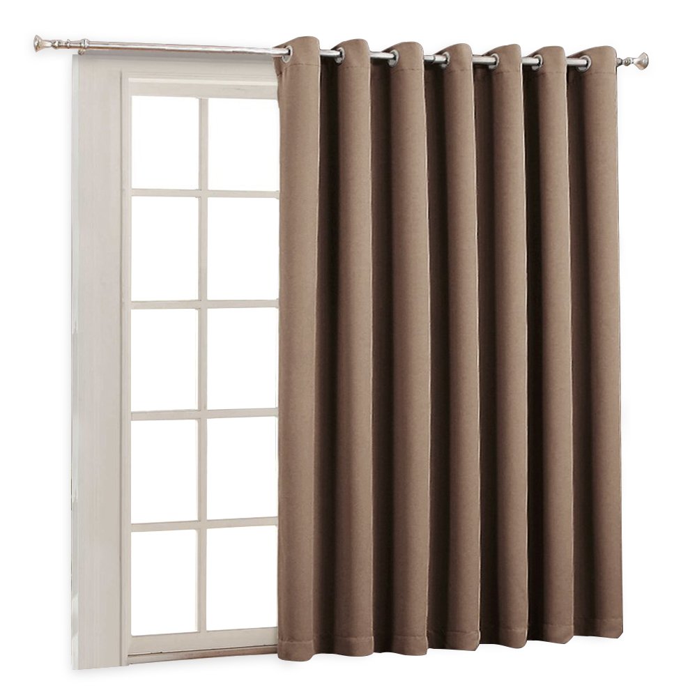 RYB HOME Wide Large Sliding Door Curtains - Blackout Energy Smart