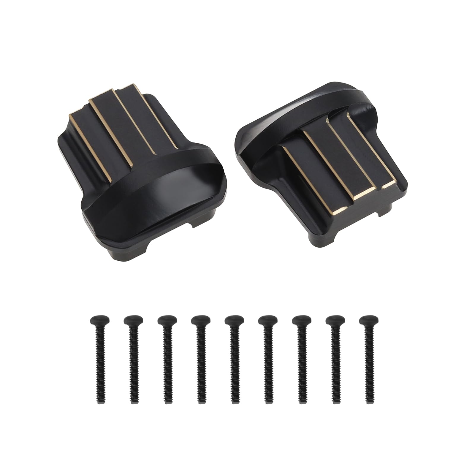 VGOL 1 Pair of Brass Front Rear Axle Diff Covers Compatible with TRX4M K10 High Trail 1/18 Crawler Front Axle Rear Axle Differential Covers for Car Upgrade Parts, Black