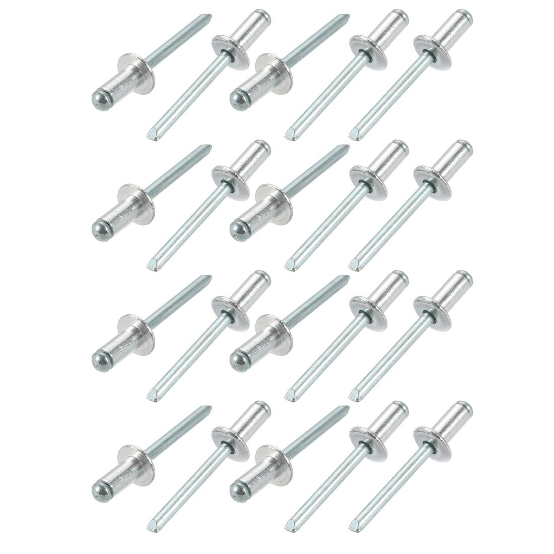Sourcingmap 20 Pcs 6.4mm x 13mm Aluminum Open End Large Flange Blind Rivets