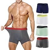 Arjen Kroos Men's Trunks Underwear 4 Pack Seamless Silk Boxer Briefs