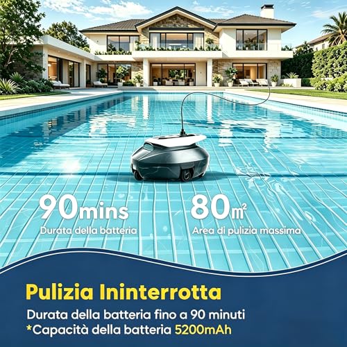 Pooleco Robot Pool 10s, Wireless Pool Cleaner Robot 90min, Control Through Application and Distance, Auto-Parking, for All Surfaces Pools Above Ground and Buried Up to 80㎡