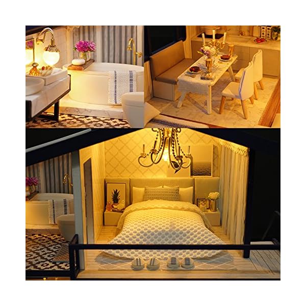 UniHobby DIY Miniature Dollhouse Kit Time Apartment DIY Dollhouse Kit