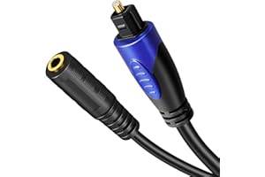 TACKSTON 192KHz DAC Optical to 3.5mm Converter, Optical Audio Cable to AUX Adapter, One Way Toslink SPDIF to Female Aux Cable for TV Audio Out to Speaker Headphone Old Sound Bar Audio Mixer with AUX Interface